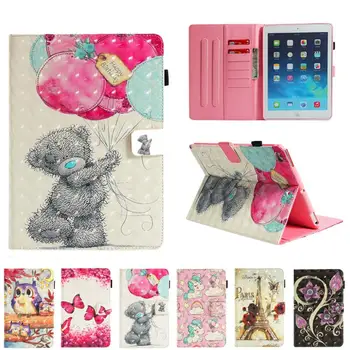 

Cartoon Smart cover for ipad Air 1 2/iPad 9.7 2017 2018+Card Slots Pocket PU Leather Skin for iPad 6th Generation A1954 cases