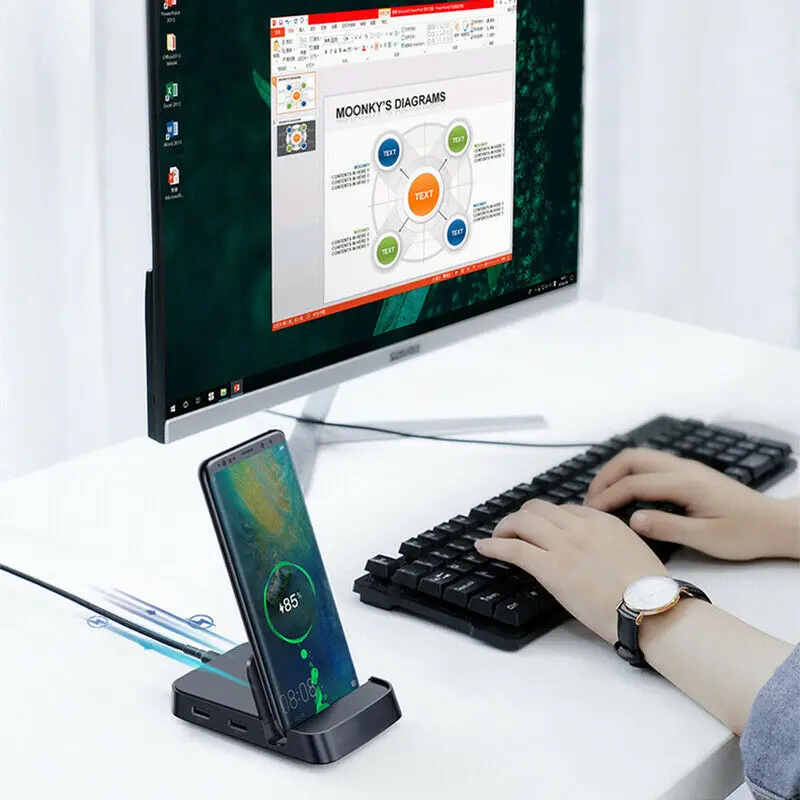  Type-C To HDMI Station Charging Dock SD TF Extension Hub For MacBook For Huawei P30 P20 Pro For Sam