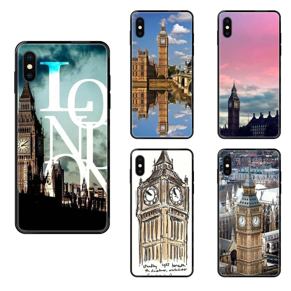 Недорого для Xiaomi Mi Note A1 A2 A3 5 5s 6 8 9 10 SE Lite Pro Ultra Uk London Big Ben черный мягкий ТПУ роскошный