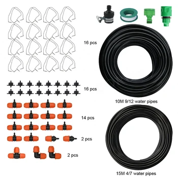 

New Drips Irrigation System Drips Irrigation Kit Plant Self-Watering Adjustable Water Flow Distribution Tubing for Misting Cooli