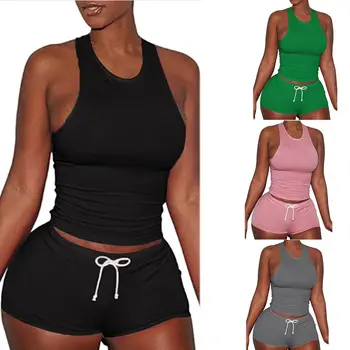 

Casual Women Two Piece Sets Fashion Women Short Tracksuits Activewear Tracksuit Top and Shorts Matching Set Sports Style