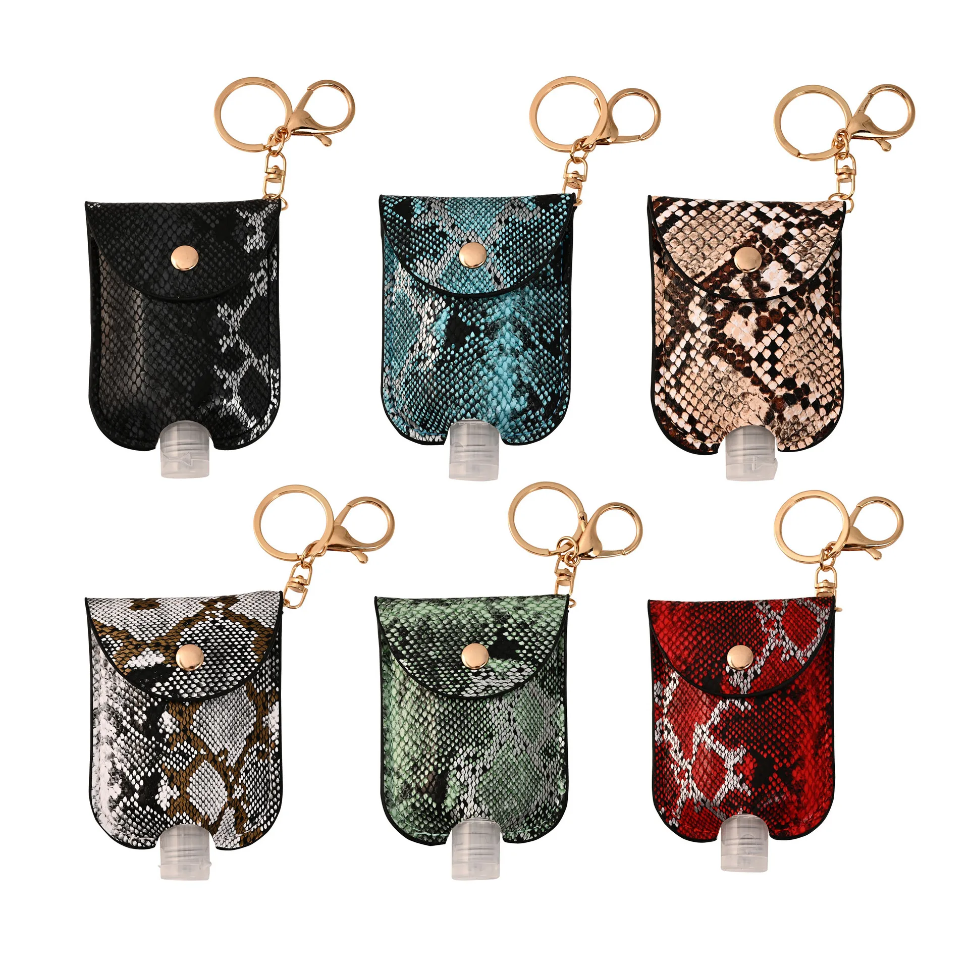 30ml Leather Hand Sanitizer Bottles Leopard Snakeskin Disinfect Gel Keychains | Украшения и аксессуары