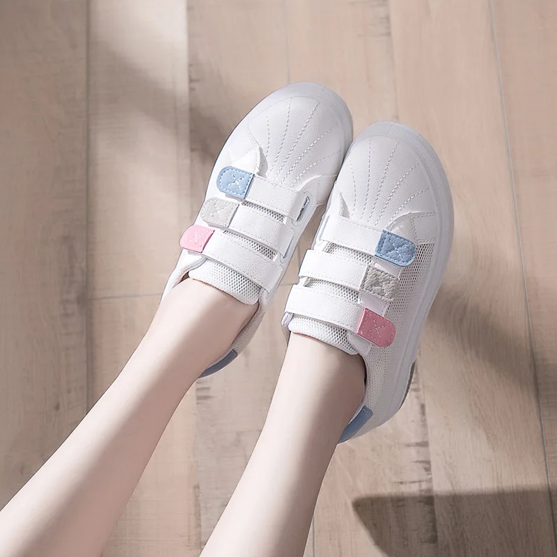 Г., новые стильные летние женские туфли на толстой подошве в Корейском стиле сетчатая дышащая обувь для школьников