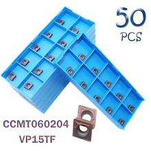 

CCMT060204 VP15TF 50PCS Carbide Inserts CCMT 060204 Blade Internal Turning Tool CNC Mechanical Lathe Metal Cutter Cutting Tool