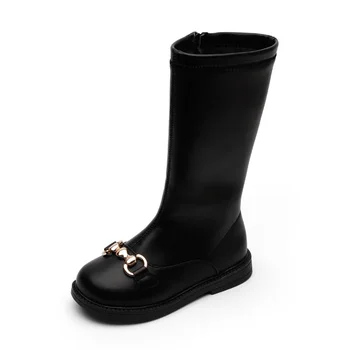 

Girls Martin Boots Fashion Children Snow Boots Waterproof PU Leather Sock Design Low High Top Kids Boots Black Classic Ins Hot