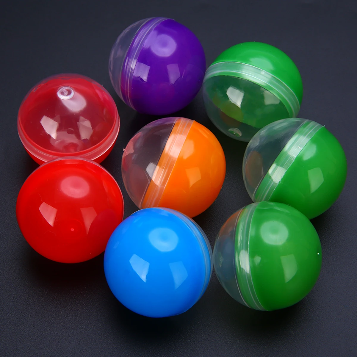 10pcs Colorful New Plastic Vending Machine Empty Round Toy Capsules Mix Color 1.2