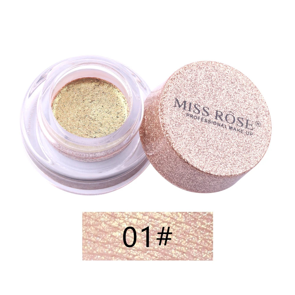 MISS ROSE бренд Shimmer Свободные Тени для век Пудра Макияж Пигмент Водонепроницаемый Блеск Тени для век Пудра Косметика - Цвет: 1 with box