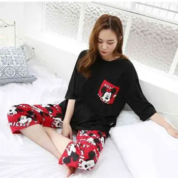 

Pajamas can be worn outside, summer set for girls, Korean Short Sleeve pure cotton thin loose and fresh cartoon lovely home clot
