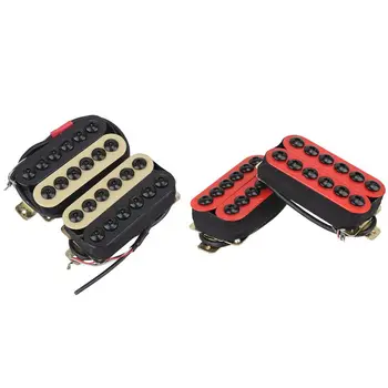 

4Pcs Guitar Pickup Humbucker Double Coil Bridge Neck Pickups for Heavy Metal Rock - 2Pcs Red & 2Pcs Black + Yellow