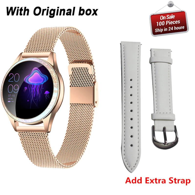 add extra strap Greentiger Модные Смарт-часы для женщин IP68 водонепроницаемый монитор сердечного ритма будильник мульти спортивные женские умные часы VS H8 KW10 - Цвет: add extra strap
