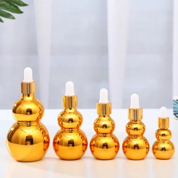 

Dropper Bottle Gold Glass 10ml-100ml Reagent Eye Dropper Lageniform Aromatherapy Liquid Pipette Essential Oil Refillable Bottle