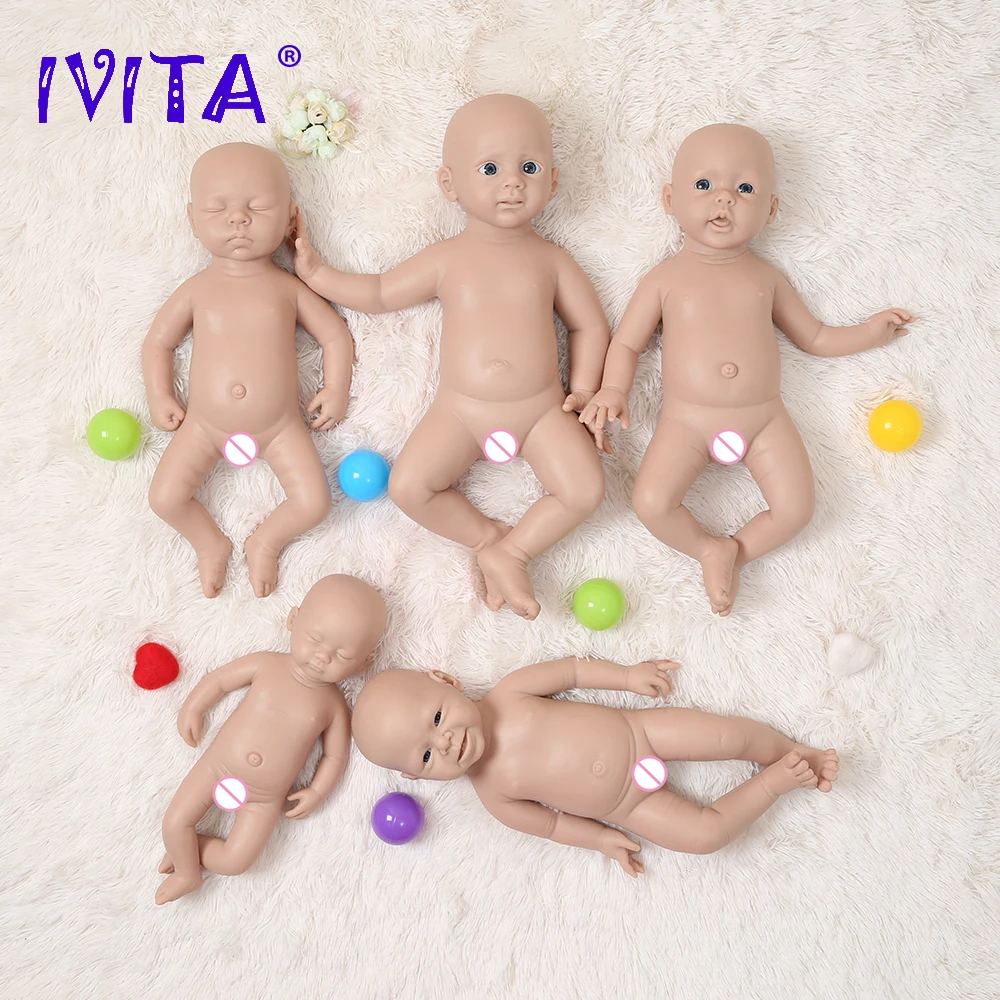 IVITA 3 couleurs yeux choix non peint inachevé poupées souples Silicone Reborn bébé poupées réaliste nouveau-né bébé bricolage Kit de jouets vierges