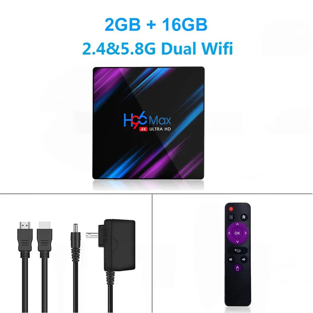 2G 16G LEMADO H96 MAX tv Box Android 9,0 RK3318 4G 64G Поддержка HDMI 2,0 HDR YouTube Netflix IP tv wifi 2,4G/5G USB 3,0 Android tv Box - Цвет: 2G 16G