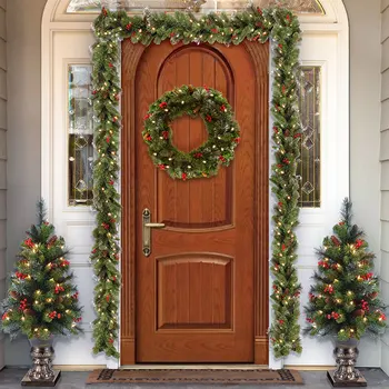 

2.7M Xmas Garland Wreath Decoration LED Tree Hanging Ornament Rattan New Colorful Decoration for Christmas Party Wedding Home
