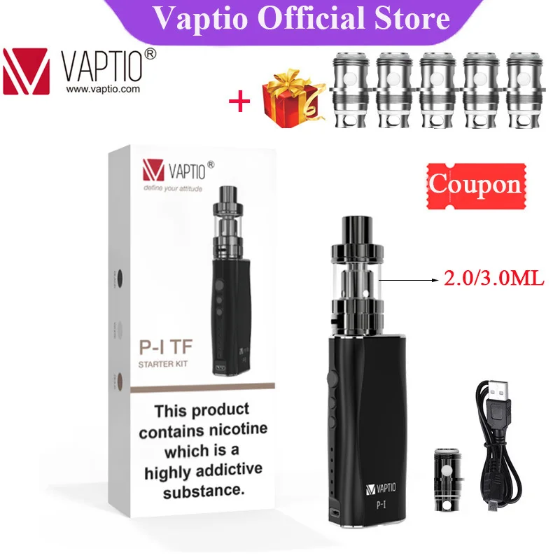 Подарок Vaptio P1/P1 TF электронная сигарета комплект с 2100 мАч встроенный Батарея 2/3 мл
