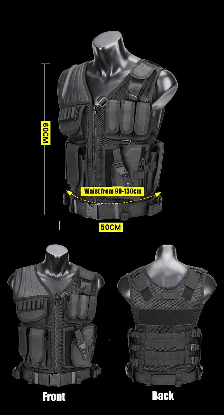  Model 045 Men Military Tactical Vest Paintball Camouflage Molle Hunting Vest Assault Shooting Hunti