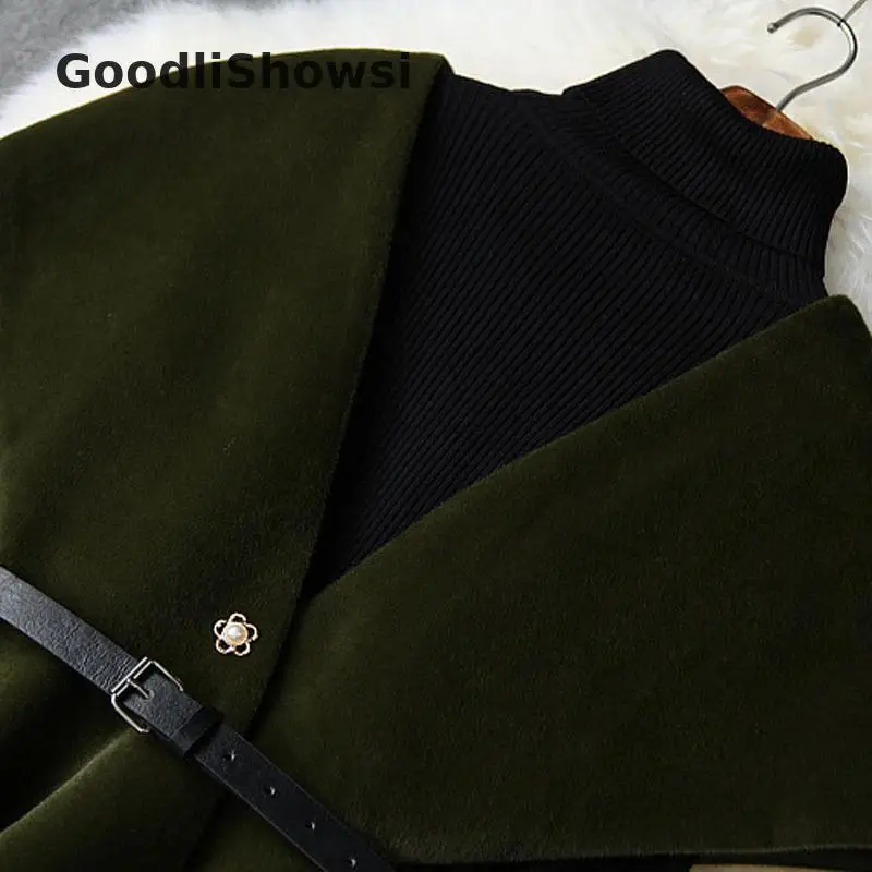 GoodliShowsi, зимние элегантные женские комплекты, водолазка, черный свитер, топы+ плащ, дизайнерское пальто, топ+ Сексуальная облегающая юбка, комплекты из 3 предметов