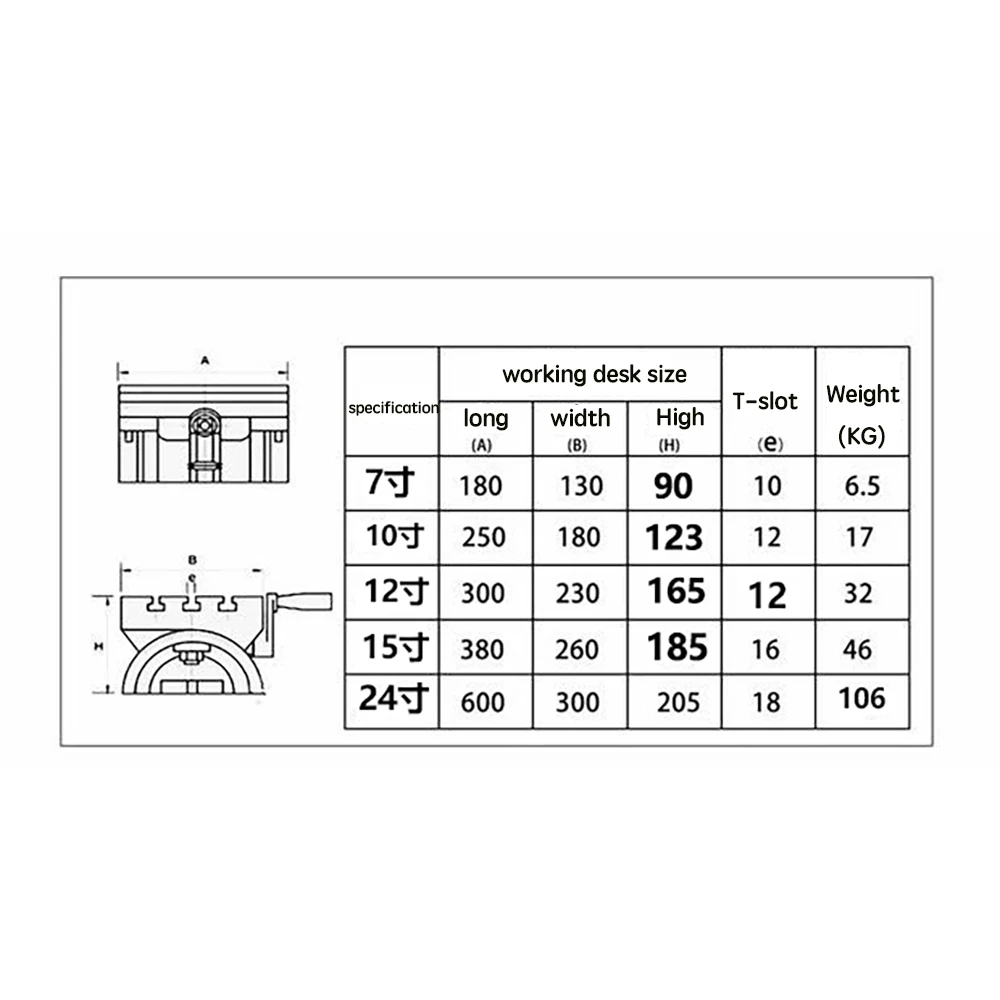 JY-7 7-inch Angle Table for Milling Machine,Tiltable Angle