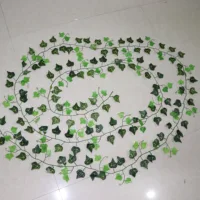 100pcs Leaf 1 piece 2.4M Home Decor Artificial Ivy Leaf Garland Plants Vine Fake Foliage Flowers Creeper Green Ivy Wreath 3