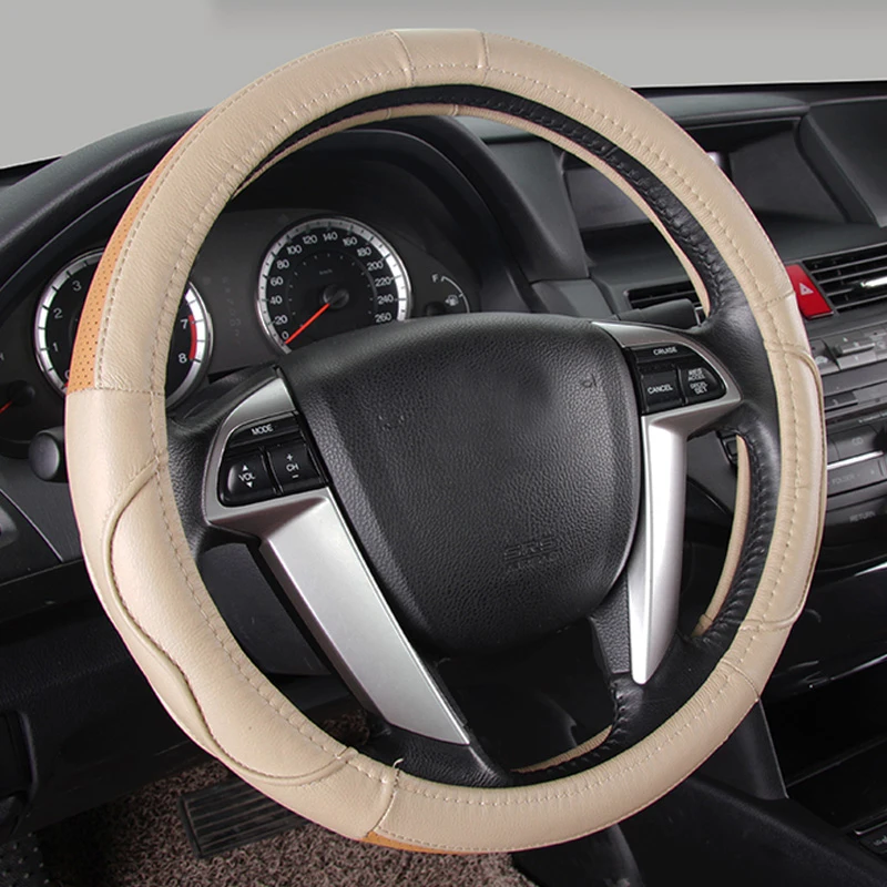 Удобная Кожаная оплетка на руль подходит для Lincoln MKC MKZ MKT MKX Φ 15 дюймов диаметр 38 см