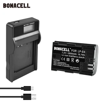 

Bonacell LP-E6 battery+Charger USB LCD For Canon EOS 80D 6D 7D 70D 60D 5D Mark III 5D Mark II BG-E14 BG-E11 BG-E9 BG- E7 Camera