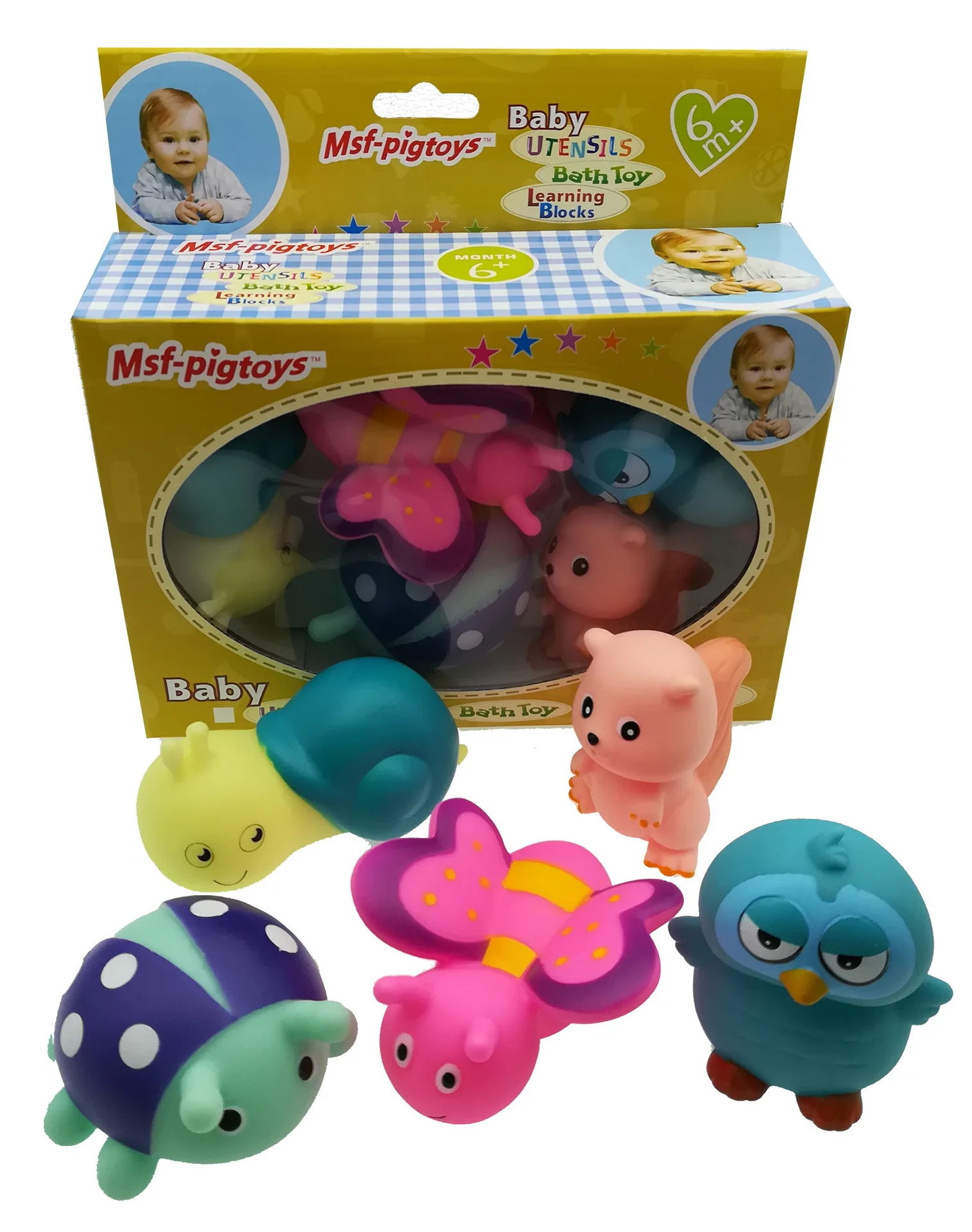 

Baby Toys Insect Series Bath Baby GIRL'S And BOY'S Pinching Called Forest Animal Children Bath Toy Set