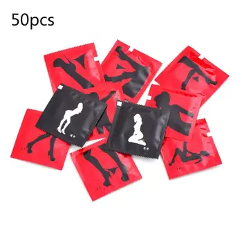

50Pcs/Set Creative Tricky Joke Funny Condom Shape Wet Wipes Towel Potable 831E