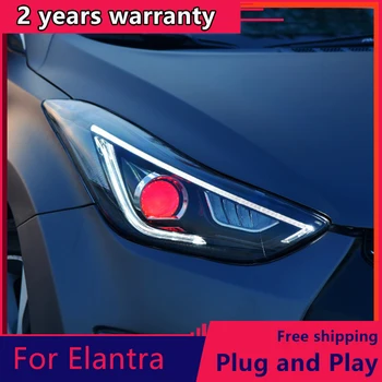 

KOWELL Car Styling For 2012-2017 Hyundai Elantra Headlights MD LED Headlight DRL Bi Xenon Lens High Low Beam Parking Fog Lamp