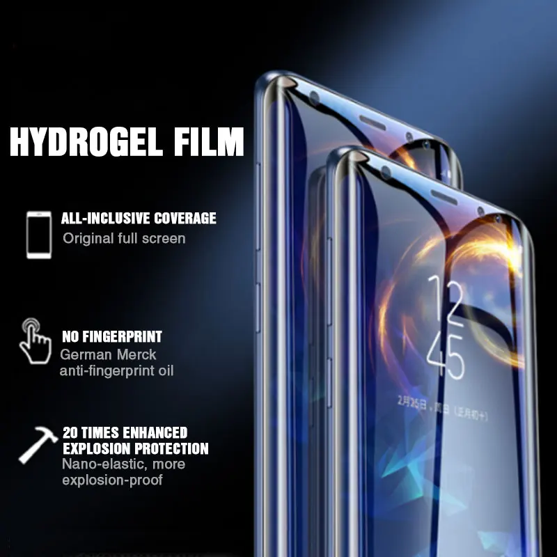 AZV 111D полная мягкая Гидрогелевая пленка для samsung Galaxy S9 S8 Plus S6 S7 edge A50 A70 A10 A20 A30 Note 8 9 Защита для экрана