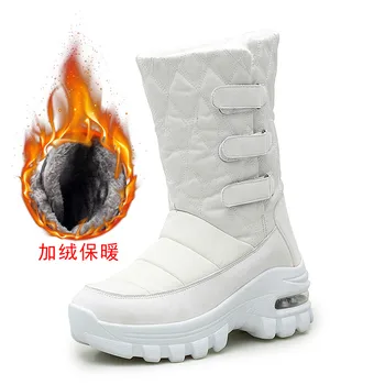 

2020 Women Winter Boots Waterproof High Quality Keep Warm Plush Boots Women Mid-Calf Snow Boots Non-slip botas mujer