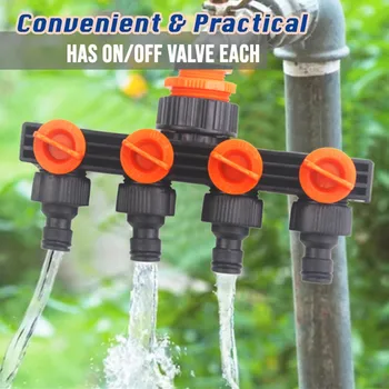 

Garden Hose Pipe Splitter Drip Irrigation Plant Garden Tools 4 Way Connectors Water Tap Garden Irrigation System Water Pipe Fauc