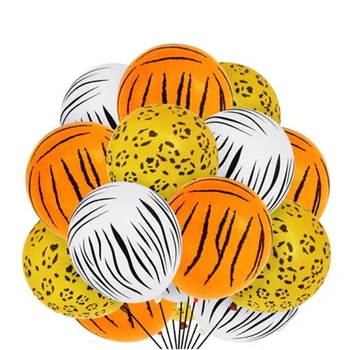 

60Pcs Jungle Animal Print Balloons Leopard Zebra Spots Latex Balloons Jungle Zoo Theme for Birthday Party Decoration