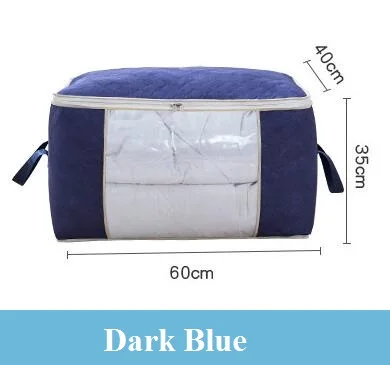 Dark Blue 2 5 цветов получить сумки Нетканый Тканевый шкаф Органайзер сумка с большим окном домашняя отделка хранения контейнеров хранения одежды - Цвет: Dark Blue 2