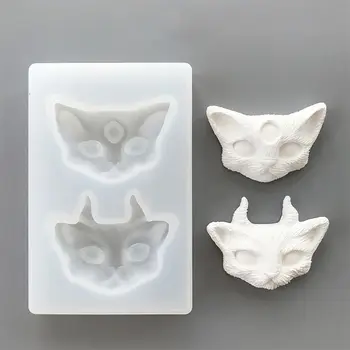 

2pcs 2 Cat Styles DIY Cat Head Silicone Molds Resin Epoxy Casting Molds Including for DIY Resin Crafts Pendant Casting Mold