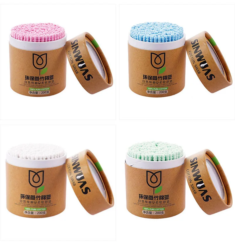 200Pcs Cosmetic Makeup Cotton Swab Microbrush Double Head Cotton Swab With Holder Medical Cleaning Tips Ear Buds Cleaning Tools