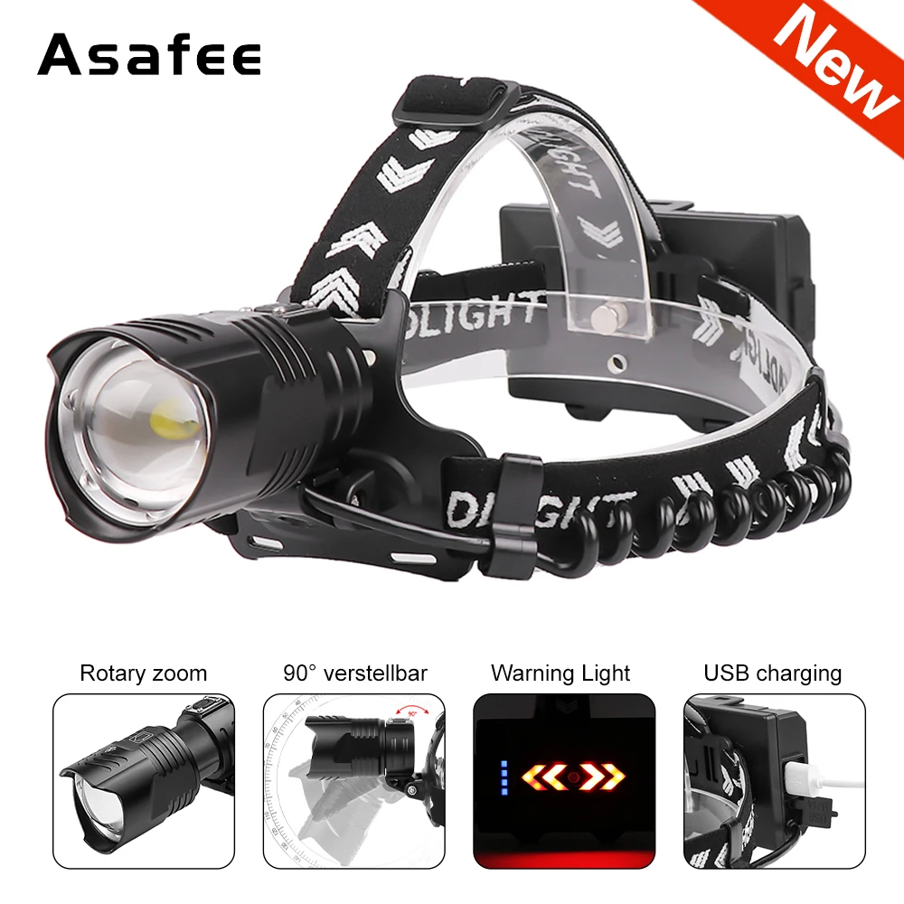 Светодиодный налобный фонарь Asafee 18650 лм XHP90|Налобные LED-фонари| |