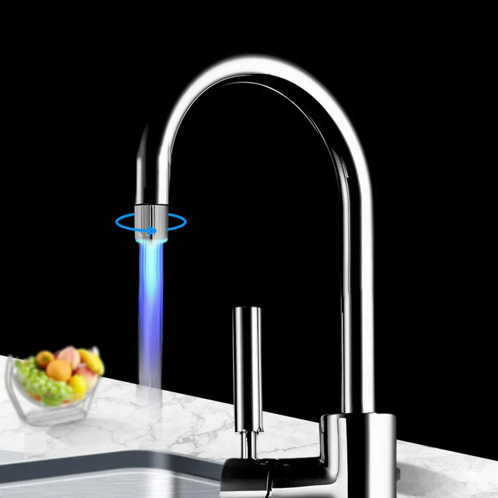

Led Luminous Faucet Adapter Color Changing Sensor Faucet Adapter Colorful Luminous Miniature Compact Novelty Silver