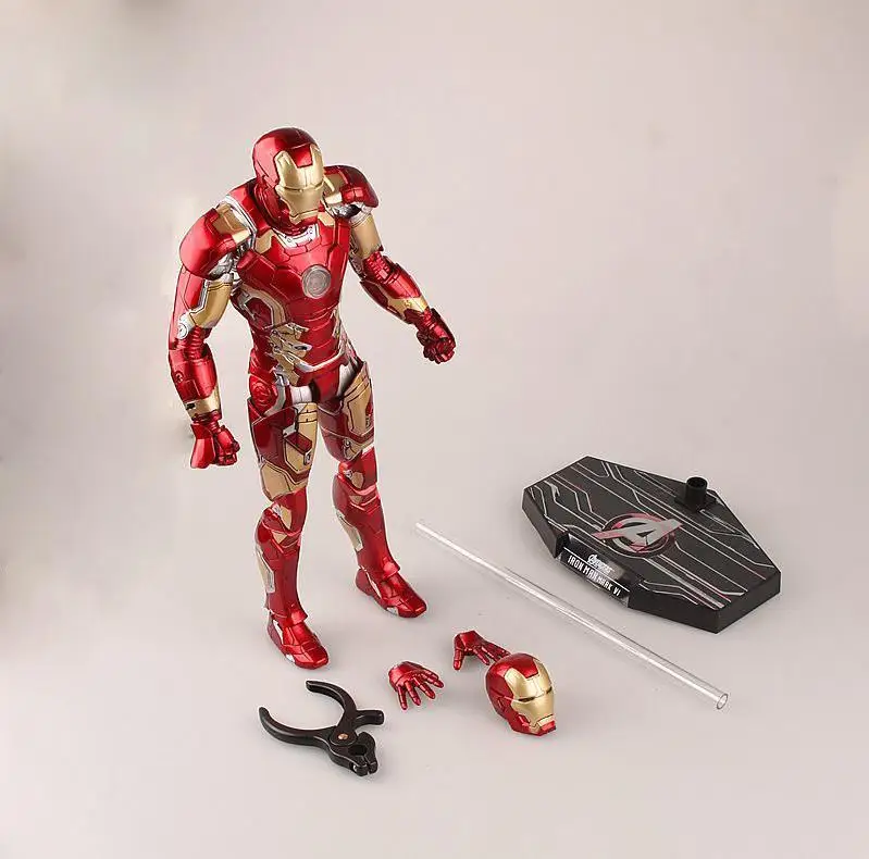 HC HotToys Мстители Железный человек Марк XLII Gloden ПВХ Фигурки игрушки - Цвет: Red No Box