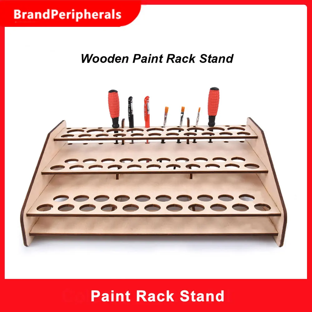 DIY Wooden Paint Rack Stand Painting Ink Bottle Storage Holder Organizer Pigment Shelf Paintings