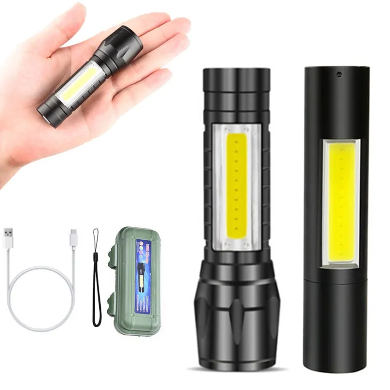 

Rechargeable COB XPE Led Flashlight Mini Tactical Flashlight Torch Usb Zoomable Pocket Torch Super Powerful Flashlight Outdoor