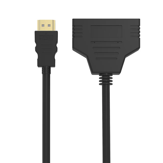 Cable adaptador divisor HDMI, 1 en 2, 1 a 2 vías, macho a hembra, para  Monitor de 1080P - AliExpress