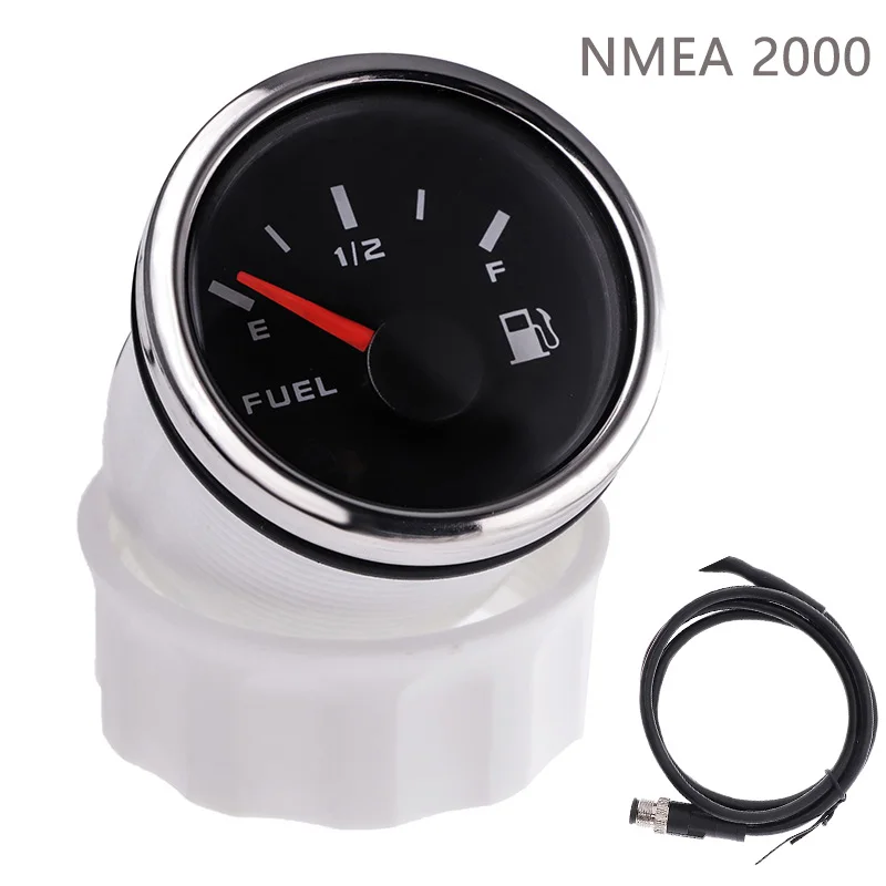 NMEA 2000 52mm Fuel Level Gauge Fuel Tank Level Meter E 1/2 F NEW
