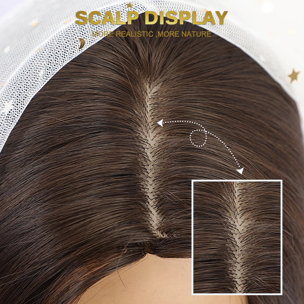Парик Inhair Cub с темными корнями и эффектом омбре Синтетические длинные парики для