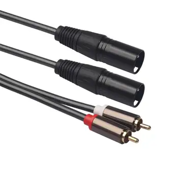 

ALLOYSEED 1.5m 4.9ft Dual XLR Male to Dual RCA Male Plug Audio Signal Patch Cable
