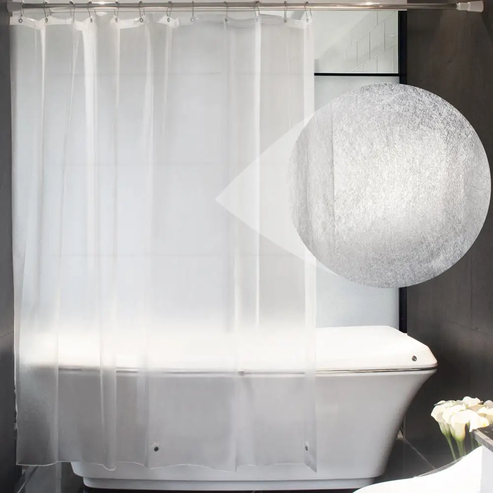 

VCVCOO Plastic Waterproof Shower Curtain Translucent Thickened Bath Curtains Frosted Odorless Mildewproof Partition Curtain
