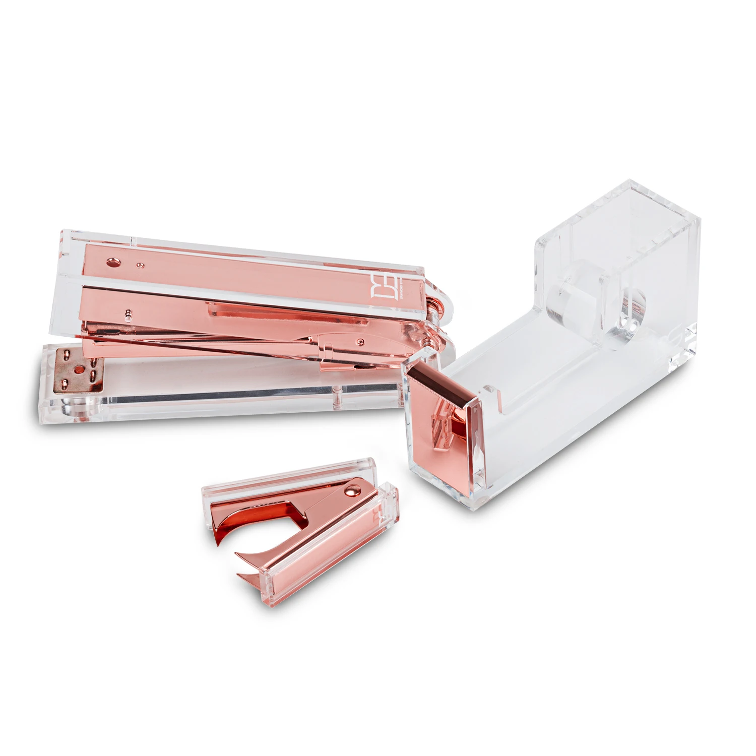 Набор для снятия степлера и степлера из розового золота+ Настольный калькулятор на солнечной энергии