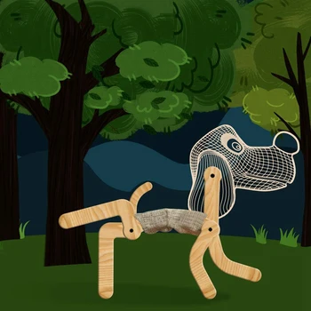 

Night Light for Kids Children with Sleeping Lights Dog 3D Illusion Baby Nursery Wooden Modern Lamp Roly-Poly Toy Tumbler