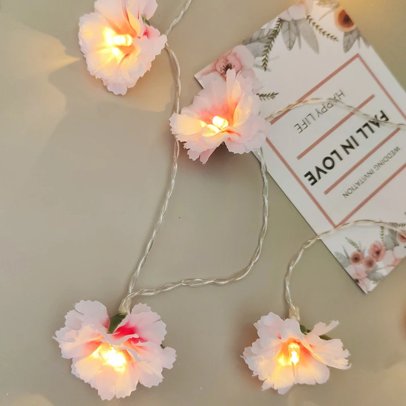 best outdoor string lights Girl's Pink Cherry Blossom String Light Flower Light Decoration Home Decor Indoor Lighting Gift purple string lights