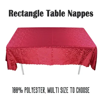 

Hotel Restaurant Washable RedPolyester Rectangle 1.4*1.8m Tablecloth Home Dinner Table Cover White Wedding Decor Table Cloth