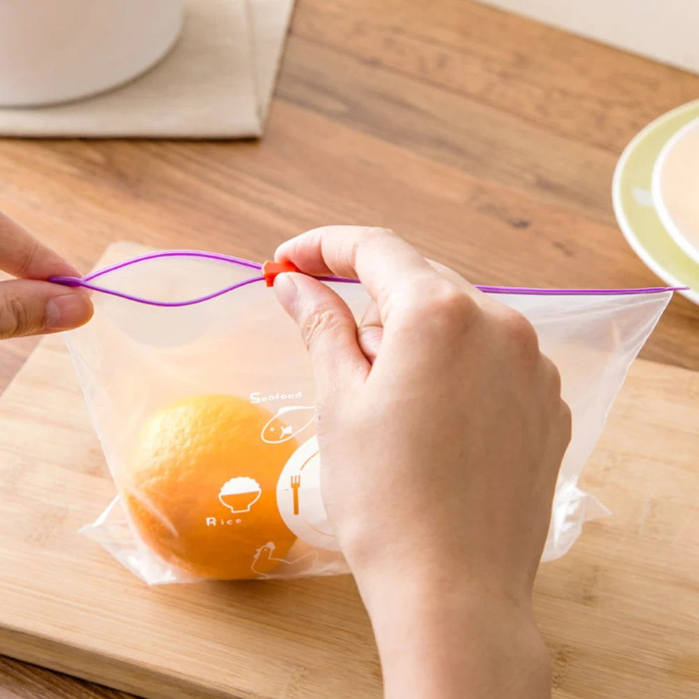 10pcs Storage Bag Reusable Kitchen Accessories Large/small Fresh Seald Food Zipper Type Freezing Heating